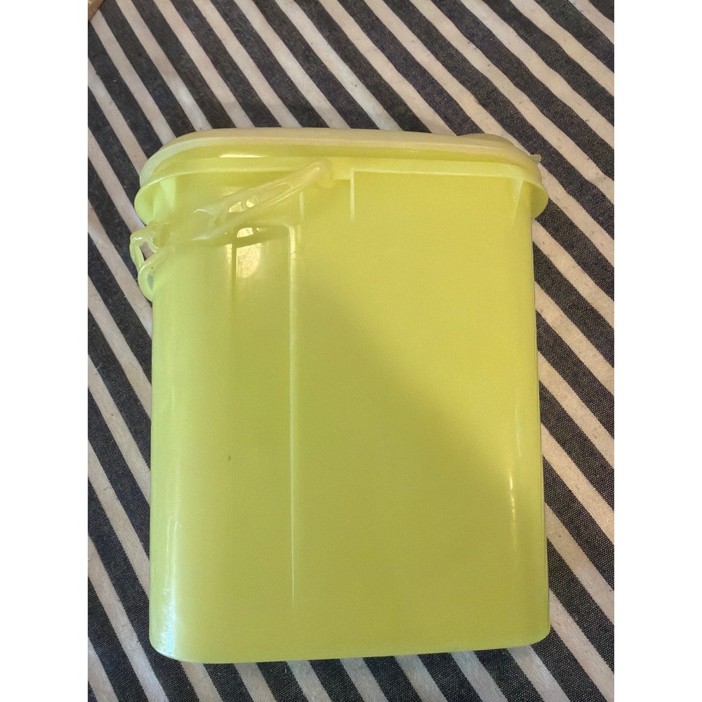 Vintage Tupperware Modular Mates Oval Neon Yellow Lime Green Flip Top Pour Lid